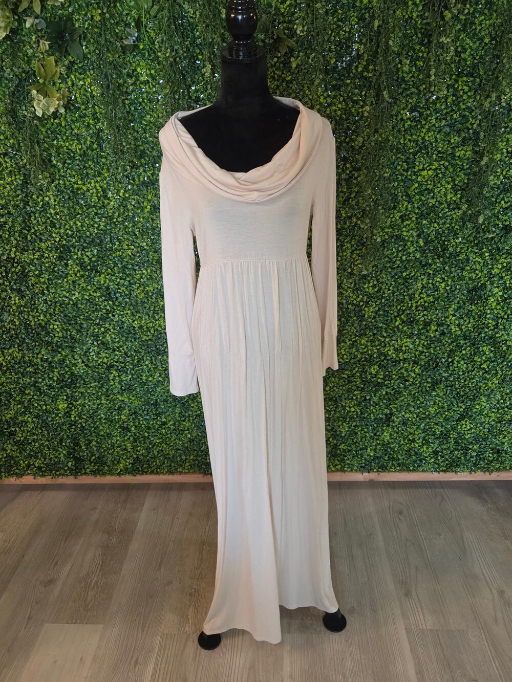 Cowl Neck and Over The Shoulder Maternity Dress